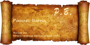 Pascus Barna névjegykártya